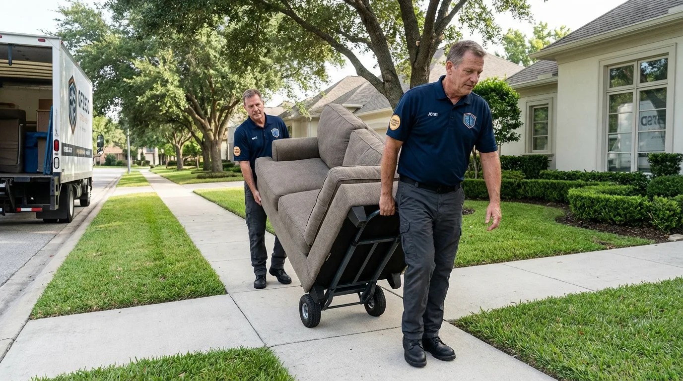 Local residential moving crew loading furniture in Jefferson City, TN
