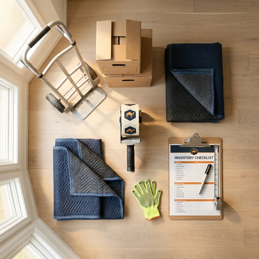 Professional moving supplies and packing materials layout for Jefferson City residential relocations