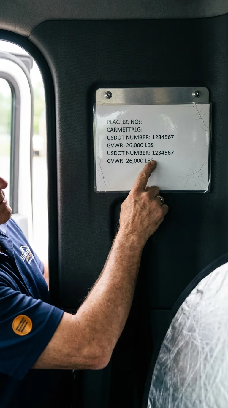 USDOT licensing placard verification in Jefferson City